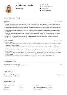 Lebenslauf-Muster für Designer*in