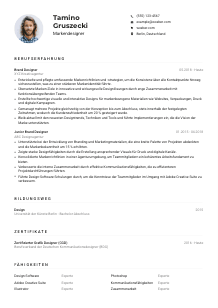 Lebenslauf-Muster für Markendesigner*in
