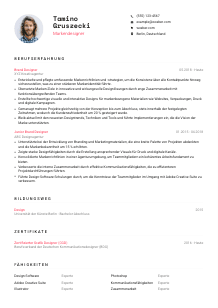 Lebenslauf-Vorlage für Markendesigner*in #1