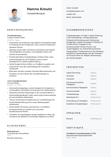 Lebenslauf-Vorlage für Charakterdesigner*in #2