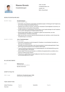 Lebenslauf-Vorlage für Charakterdesigner*in #1