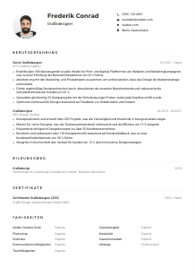 Lebenslauf-Muster für Grafikdesigner*in