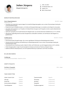 Lebenslauf-Muster für Magazindesigner*in