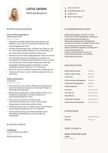 Lebenslauf-Vorlage für Multimediadesigner*in #2