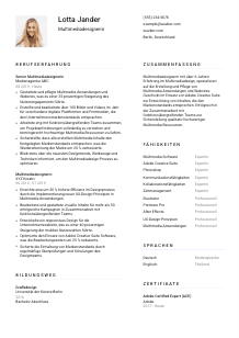 Lebenslauf-Vorlage für Multimediadesigner*in #1