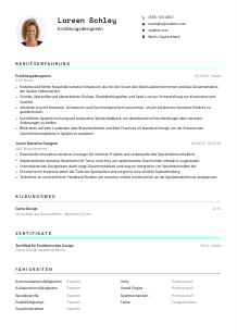 Lebenslauf-Vorlage für Erzählungsdesigner*in #3