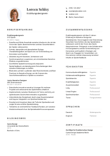 Lebenslauf-Vorlage für Erzählungsdesigner*in #1