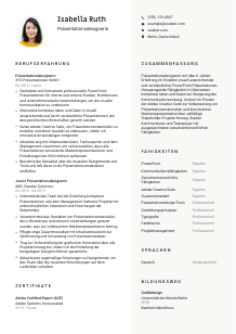 Lebenslauf-Vorlage für Präsentationsdesigner*in #2