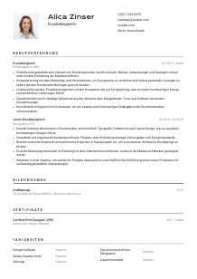 Lebenslauf-Vorlage für Druckdesigner*in #2
