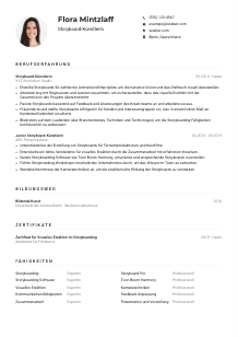 Lebenslauf-Muster für Storyboard-Künstler*in