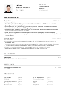 Lebenslauf-Vorlage für CAD-Designer*in #2