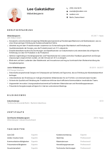 Lebenslauf-Muster für Möbeldesigner*in