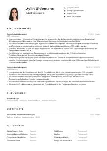 Lebenslauf-Muster für Industriedesigner*in