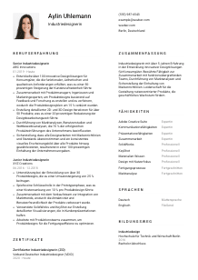 Lebenslauf-Vorlage für Industriedesigner*in #1