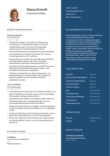 Lebenslauf-Vorlage für Entwurfsarchitekt*in #2
