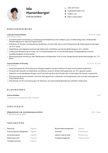 Lebenslauf-Muster für Innenarchitekt*in