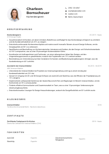 Lebenslauf-Muster für Küchendesigner*in