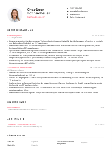 Lebenslauf-Vorlage für Küchendesigner*in #1