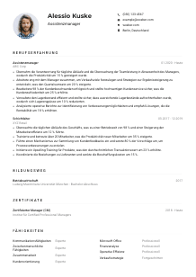 Lebenslauf-Muster für Assistenzmanager*in