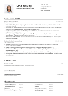 Lebenslauf-Vorlage für Leitende*r Handelsbeauftragte*r #2