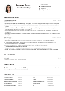Lebenslauf-Muster für Leitende*r Datenbeauftragte*r