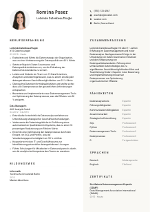Lebenslauf-Vorlage für Leitende*r Datenbeauftragte*r #2