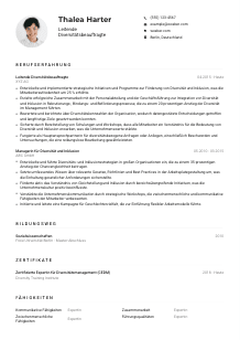 Lebenslauf-Muster für Leitende*r Diversitätsbeauftragte*r