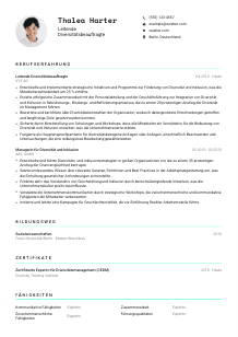 Lebenslauf-Vorlage für Leitende*r Diversitätsbeauftragte*r #3