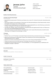 Lebenslauf-Vorlage für Leitende*r Informationsbeauftragte*r #2