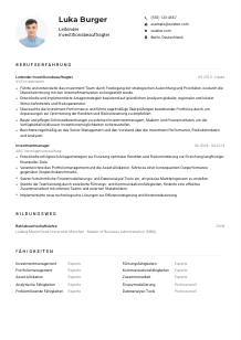 Lebenslauf-Muster für Leitende*r Investitionsbeauftragte*r