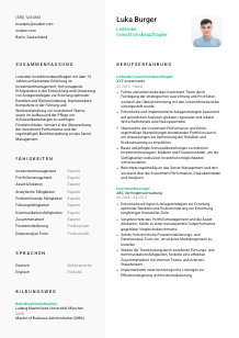 Lebenslauf-Vorlage für Leitende*r Investitionsbeauftragte*r #2