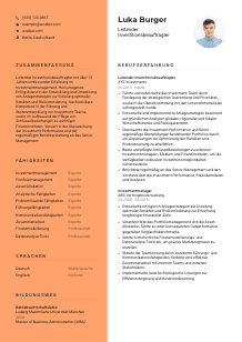 Lebenslauf-Vorlage für Leitende*r Investitionsbeauftragte*r #3