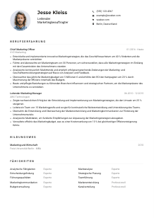 Lebenslauf-Muster für Leitende*r Marketingbeauftragte*r