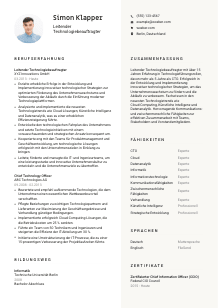 Lebenslauf-Vorlage für Leitende*r Technologiebeauftragte*r #2