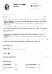 Lebenslauf-Muster für Vizepräsident*in