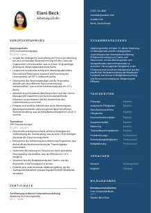 Lebenslauf-Vorlage für Abteilungschef*in #2