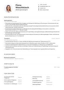 Lebenslauf-Muster für Abteilungsmanager*in
