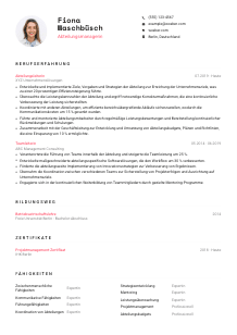 Lebenslauf-Vorlage für Abteilungsmanager*in #1