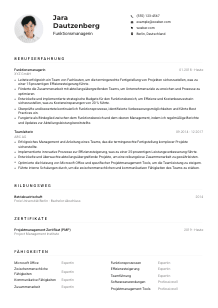 Lebenslauf-Muster für Funktionsmanager*in