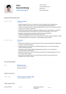 Lebenslauf-Vorlage für Funktionsmanager*in #1