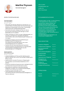 Lebenslauf-Vorlage für Generalmanager*in #2