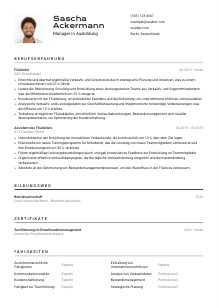 Lebenslauf-Vorlage für Manager*in in Ausbildung #2
