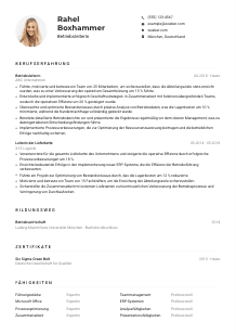 Lebenslauf-Muster für Betriebsleitung
