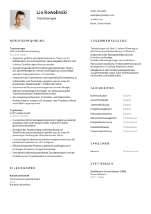 Lebenslauf-Vorlage für Teammanager*in #1