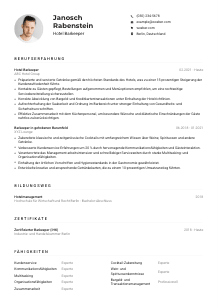 Lebenslauf-Muster für Hotel Barkeeper*in