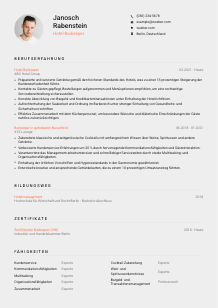Lebenslauf-Vorlage für Hotel Barkeeper*in #3