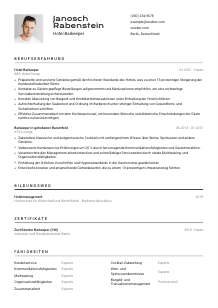 Lebenslauf-Vorlage für Hotel Barkeeper*in #2