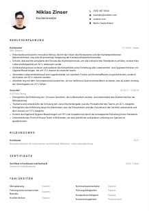 Lebenslauf-Muster für Küchenmeister*in