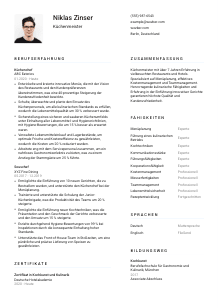 Lebenslauf-Vorlage für Küchenmeister*in #1