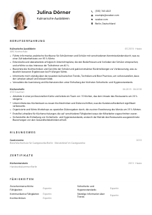 Lebenslauf-Muster für Kulinarische*r Ausbilder*in